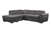 Picture of CAPRI  Pull-out Sectional Sofa Bed with Storage Ottoman and USB Port (Grey) - Facing Left