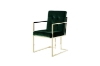 Picture of EVAN Button Tufted Velvet Chair with Arms (Hunter Green/Gold)