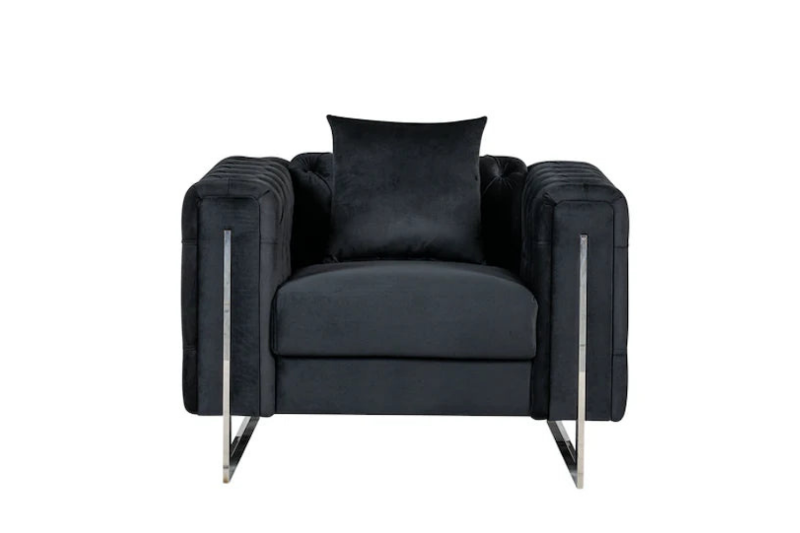 Picture of ASTRA Velvet Sofa Range (Black) - 1 Seater	 (Armchair)