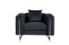 Picture of ASTRA Velvet Sofa Range (Black) - Loveseat+Sofa Set