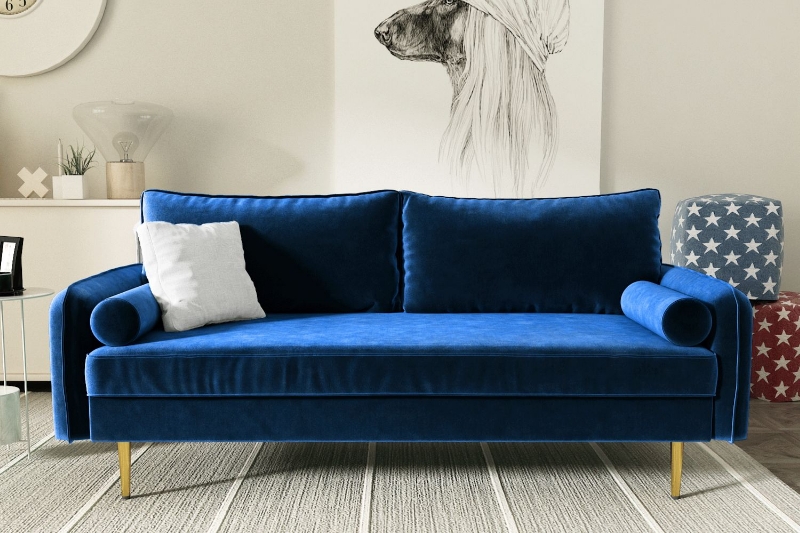 Picture of MARYJANET Velvet Sofa Range (Space Blue)