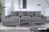 Picture of WINSTON Corduroy Modular Sectional Sofa (Grey) - Facing Left without Ottoman (3PC Set )