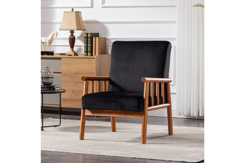 Picture of BARNHOUSE Velvet Armchair (Black)