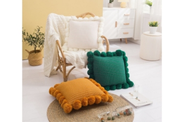 Picture of TASSEL HAND-KNITTED Square Cushion with Inner (45cm x 45cm)