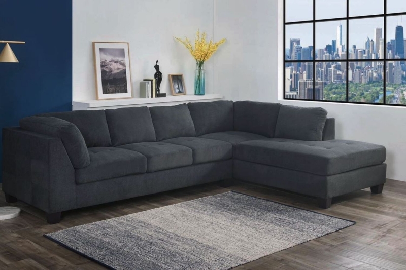 Picture of NEWTON Fabric Sectional Sofa (Dark Grey)