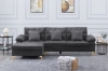 Picture of GOLDSTONE Velvet Sectional Sofa (Grey)