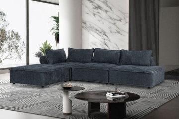 Picture of KONYA Velvet Fabric Sectional Sofa (Grey)