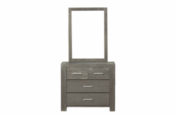 Picture of (FINAL SALE) PHILIPPE Acacia 4-Drawer Dresser with Mirror (Grey)