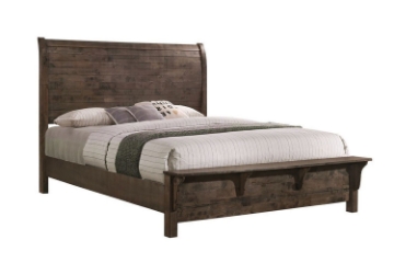 Picture of HEMSWORTH Solid Timber Bed Frame in Queen/Eastern King Size (Dark Grey)