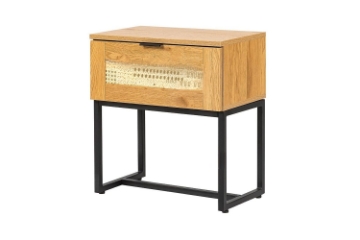 Picture of SAILOR 1-Drawer Bedside Table with Rattan (Oak)