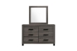 Picture of GLYNDON 6-Drawer Dresser with Mirror (Grey)