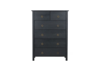 Picture of METRO 6-Drawer Solid Pine Wood Chest (Black)