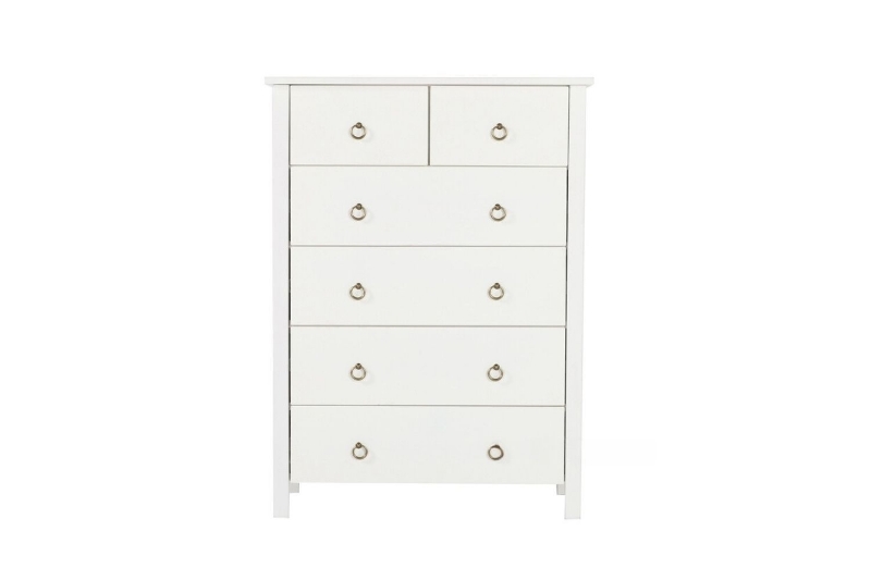 Picture of METRO 6-Drawer Solid Pine Wood Chest (White)