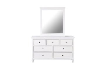 Picture of ELIZABETH 6-Drawer Dresser with Mirror (White)