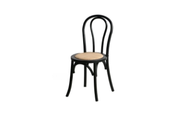 Picture of RAYMON Solid Beech Wood Dining Chair with Rattan Seat (Black)