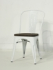 Picture of TOLIX Replica Dining Chair with Rustic Elm Seat - Matte White