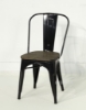 Picture of TOLIX Replica Dining Chair with Rustic Elm Seat - Antique Black