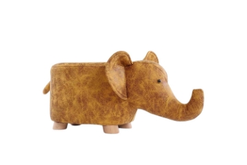 Picture of HARDWOOD Ottoman (Yellow Elephant)