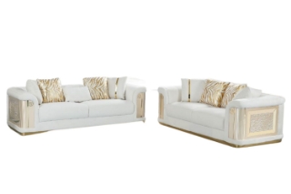 Picture of ANCONA Velvet Sofa (Beige) - Loveseat+Sofa Set