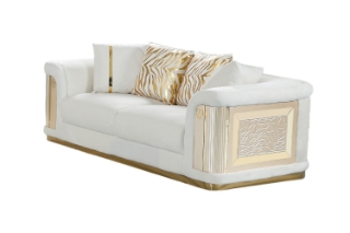Picture of ANCONA Velvet Sofa (Beige) - 2 Seater (Loveseat)
