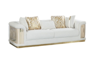 Picture of ANCONA Velvet Sofa (Beige) - 3 Seater (Sofa)