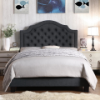 Picture of LATENO 100% Linen Upholstered Bed Frame with Adjustable Headboard in Double/Queen Size (Grey)