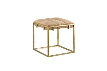 Picture of CANARY Gold Frame Velvet Foot Stool (Beige)