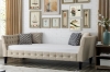 Picture of SEVILLE 100% Linen Upholstered Button-Tufted Daybed (Beige)