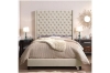 Picture of TAGULAS Button-Tufted Wingback Headboard in Eastern King Size (Beige)