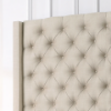 Picture of TAGULAS Button-Tufted Wingback Headboard in Eastern King Size (Beige)