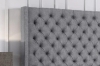 Picture of TAGULAS Button-Tufted Wingback Headboard in Eastern King Size (Light Grey)