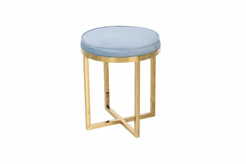 Picture of ROBIN Golden Frame Stool (Blue)