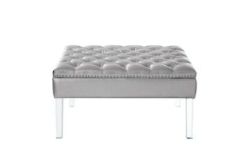 Picture of CLOVER Button Tufted Cocktail Ottoman (Light Grey)