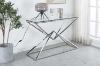 Picture of PYRAMID Clear Glass Top Console Table (Silver)