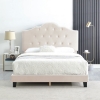 Picture of COVE Fabric Upholstery Bed Frame in Double Size (Beige)