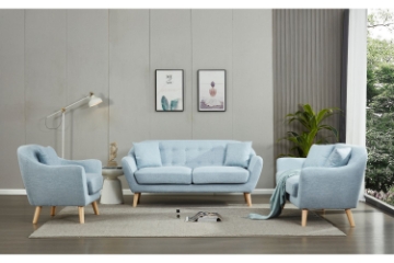 Picture of LUNA Fabric Sofa Range with Pillows (Light Blue)