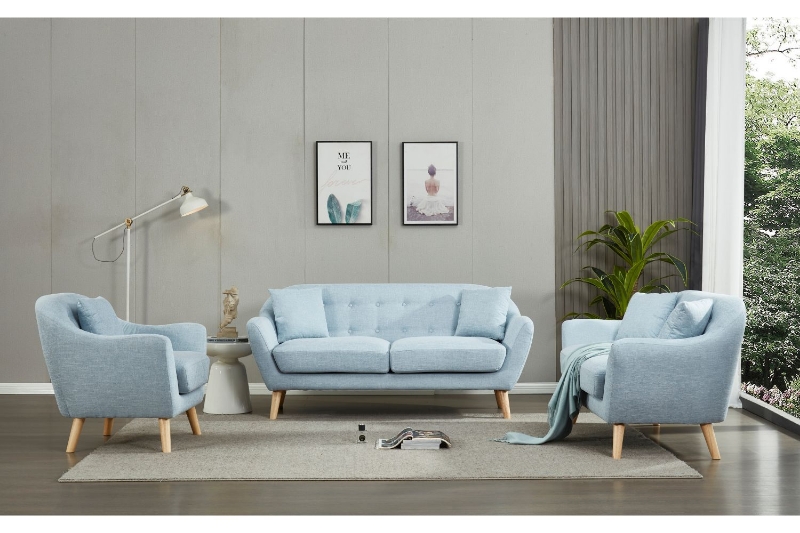 Picture of LUNA Fabric Sofa Range with Pillows (Light Blue)