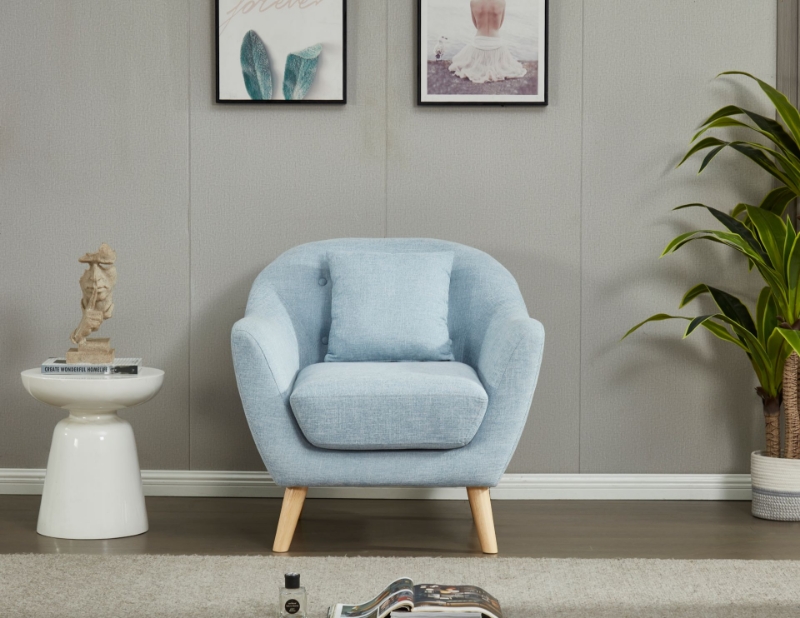 Picture of LUNA Sofa with Pillows (Light Blue) - 1 Seater (Armchair)