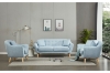 Picture of LUNA Sofa with Pillows (Light Blue) - Armchair+Loveseat+Sofa Set