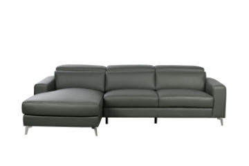 Picture of CHERADI 100% Top Leather Sectional Sofa (Grey) (as is in Store Purchase Only)