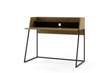 Picture of LOIRE 120 Office Desk with Shelf (Oak & Black)