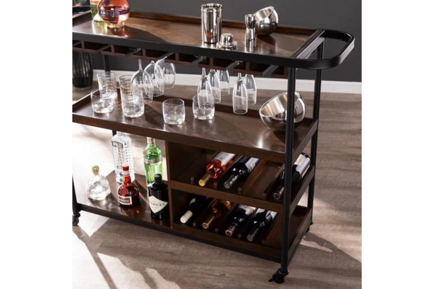 ALLY Rolling Wine Cart (Dark Brown)iFurnitureThe largest furniture store in Edmonton. Carry