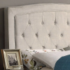 Picture of OWEN 100% Linen Upholstered & Button-Tufted Bed Frame in Queen Size (Beige)