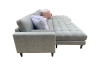 Picture of TASMAN Linen Upholstered Sectional Sofa  (Grey) - Facing Right with Ottoman