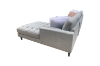 Picture of TASMAN Linen Upholstered Sectional Sofa  (Grey) - Facing Right with Ottoman