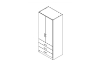 Picture of BESTA Wall Solution Modular Wardrobe - 2 Door 3 Drawer (AHK)