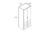 Picture of BESTA 2 Door 3 Drawer Wall Solution Modular Wardrobe (AHK) - Oak Color
