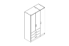 Picture of BESTA Wall Solution Modular Wardrobe - 3 Door 3 Drawer (BEHK)