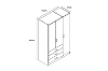 Picture of BESTA Wall Solution Modular Wardrobe - 3 Door 3 Drawer (BEHK)