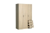 Picture of BESTA 3 DOOR 3 SHORT DRW Wall Solution Modular Wardrobe (BDFG) - Oak Color